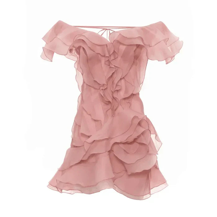 *Because Of You Ruffle Layers Mini Dress