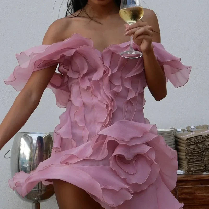 Mermaid Way Because Of You Ruffle Layers Mini Dress