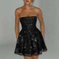 *Black Star Sparkle Corset Mini Dress
