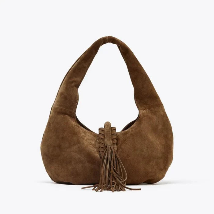 *Boho Soul Suede Fringed Shoulder Bag