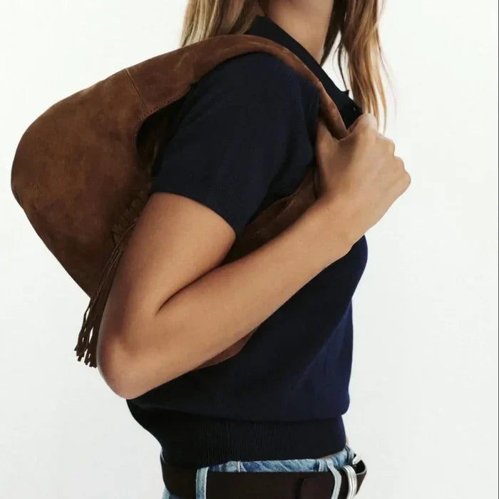 *Boho Soul Suede Fringed Shoulder Bag