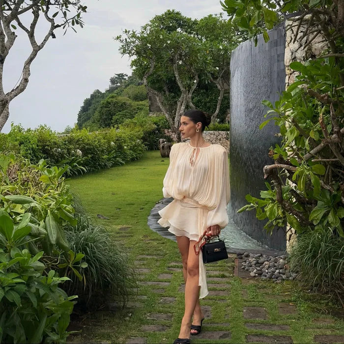 *BouBaby Pleated Ruffled Mini Dress