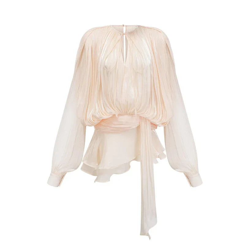 Mermaid Way BouBaby Pleated Ruffled Mini Dress
