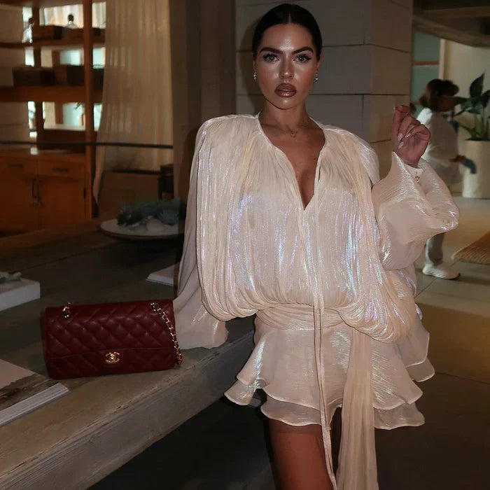 *BouBaby Pleated Ruffled Mini Dress