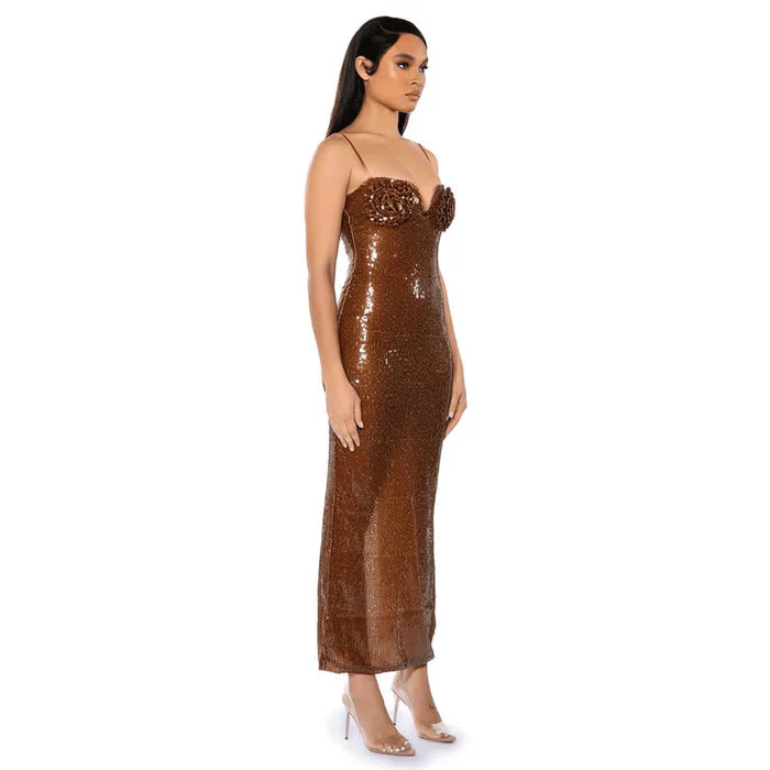 *Brown Sugar Sequined Maxi Dress