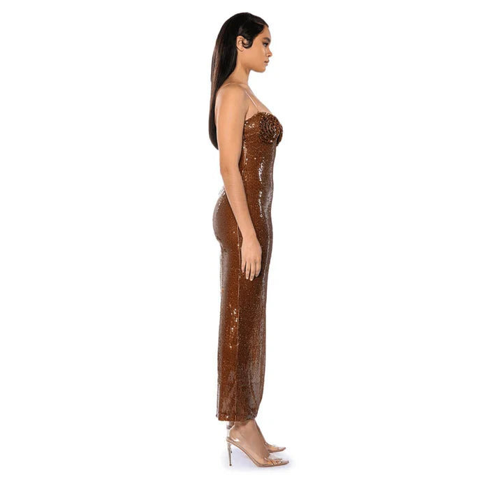*Brown Sugar Sequined Maxi Dress