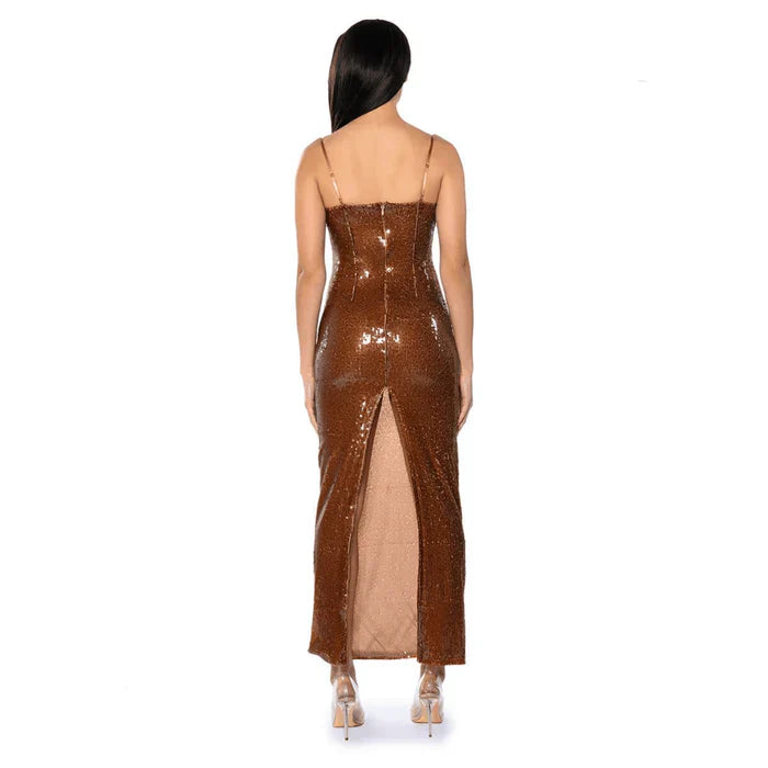 *Brown Sugar Sequined Maxi Dress