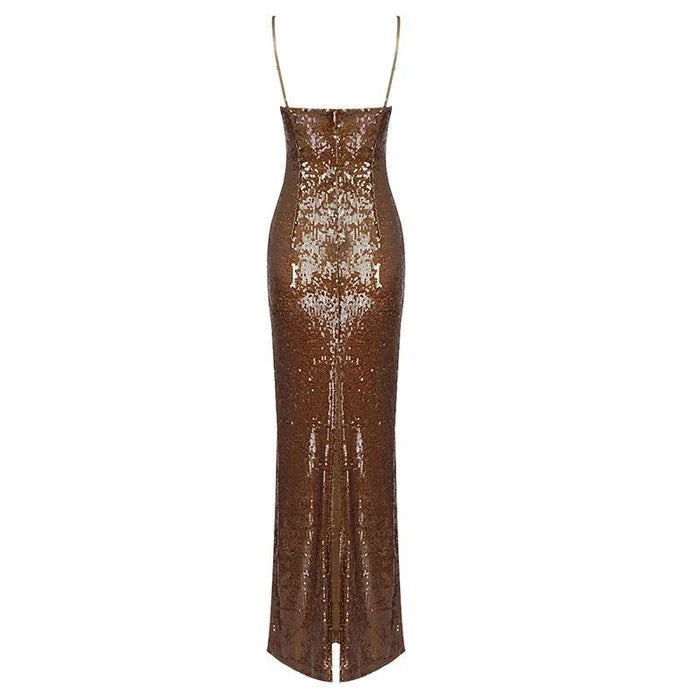 *Brown Sugar Sequined Maxi Dress