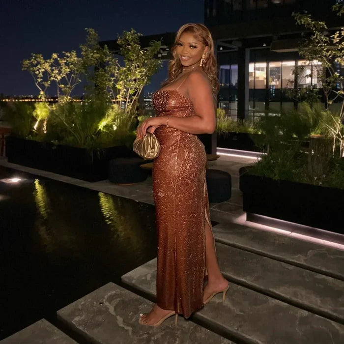 *Brown Sugar Sequined Maxi Dress