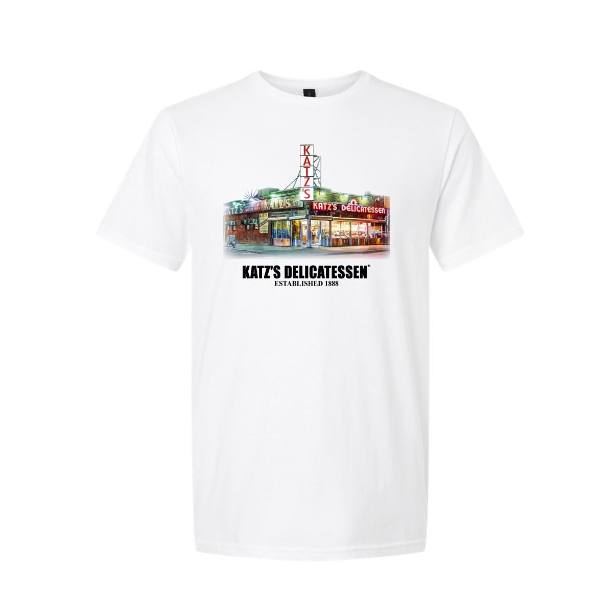 Katz's Delicatessen Katz's Storefront Photo T-Shirt - white