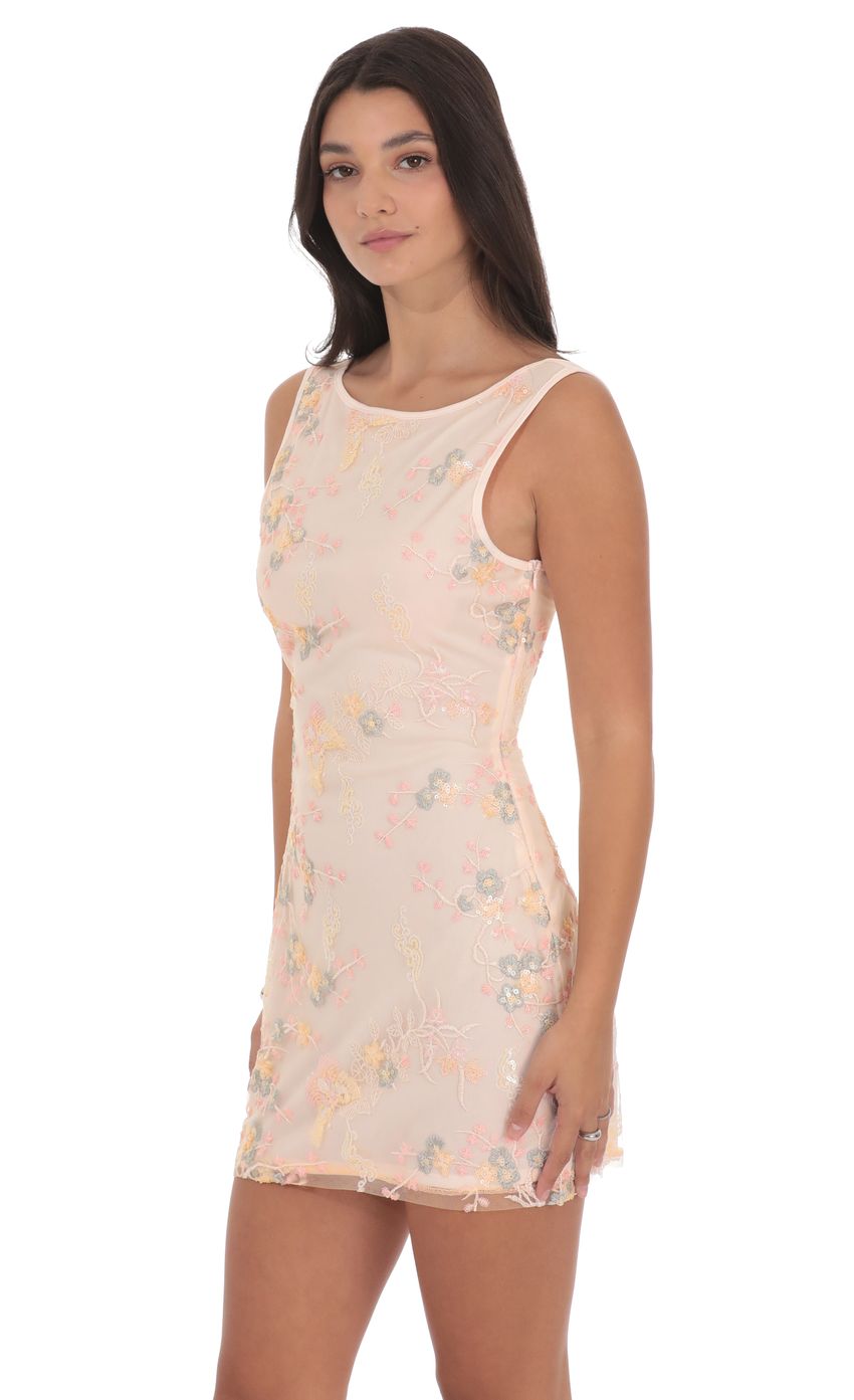 Lucy In The Sky High Neck Floral Bodycon Dress