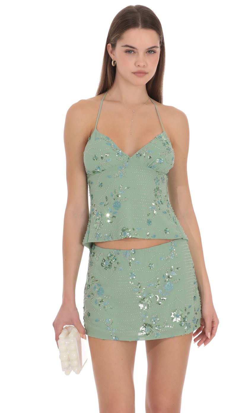 Lucy In The Sky Mireya Embellished Halter Top