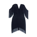 Mermaid Way Celestial Chic Tassel Off-Shoulder Mini Dress