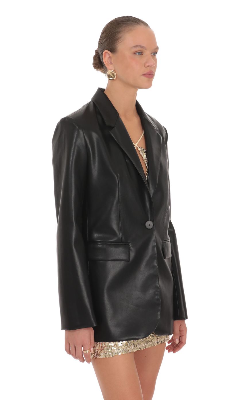 Lucy In The Sky Maria Faux Leather Blazer