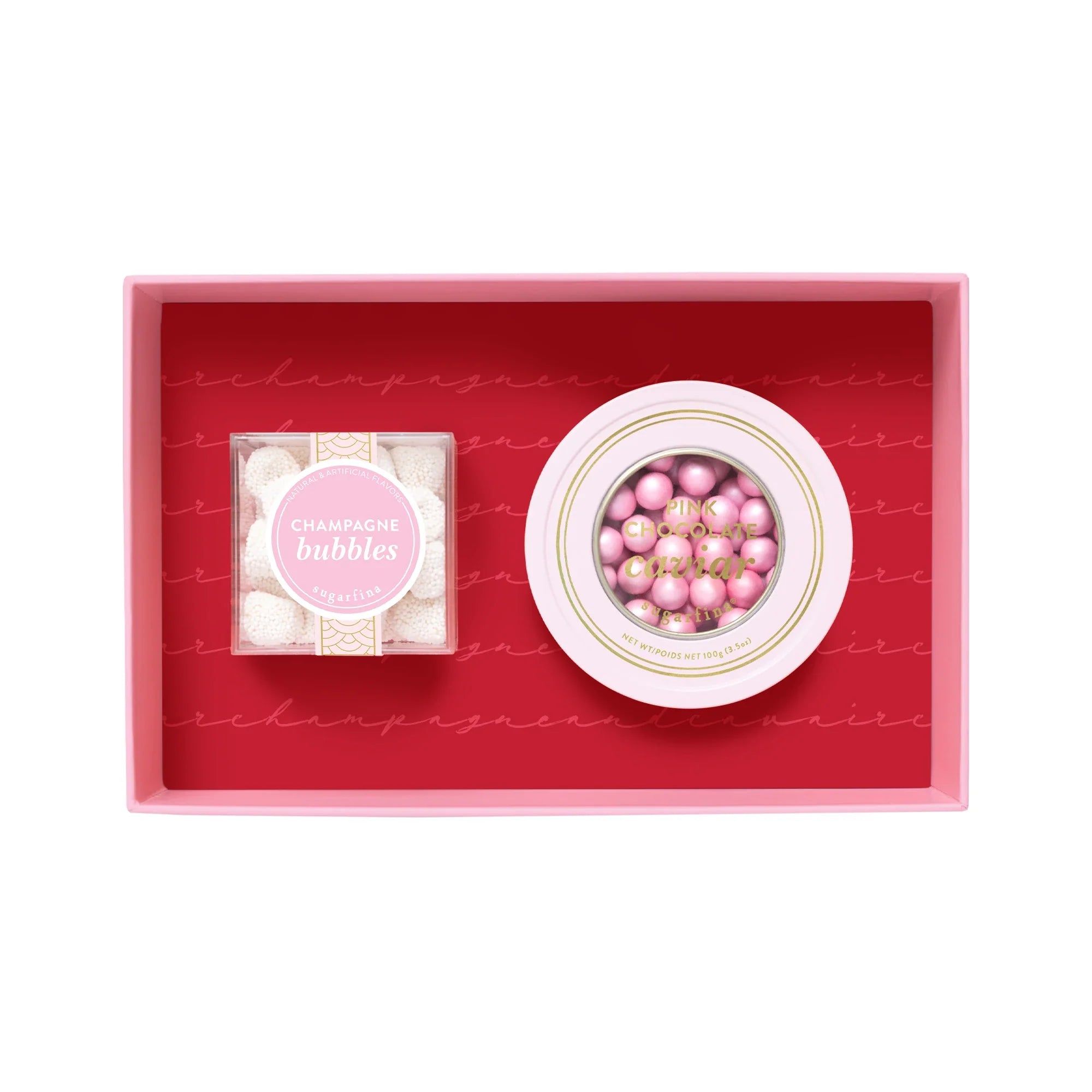 Sugarfina Pink & Red 2 Piece Champagne & Caviar Gift Set
