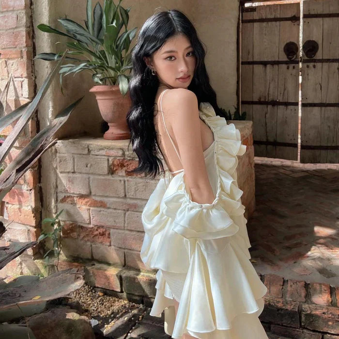 *Chantel Ruffle Halter Mini Dress