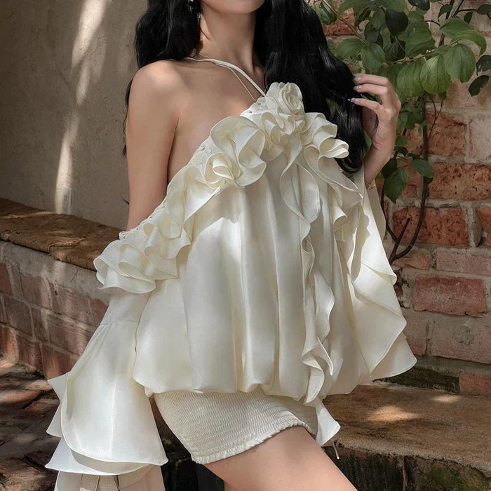 *Chantel Ruffle Halter Mini Dress