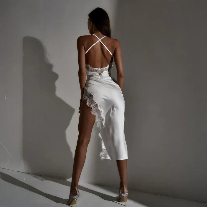 *Charlie Lace Satin Midi Dress