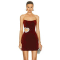 Mermaid Way Cherry Kiss Strapless Diamond Heart Mini Dress