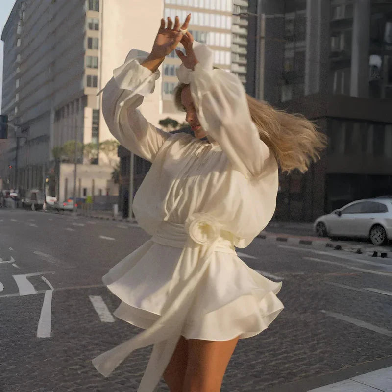 Mermaid Way Cindy Ruffled Mini Dress