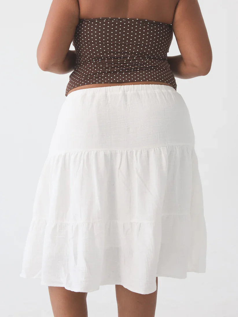 Klassy Tiered Cotton Midi Skirt