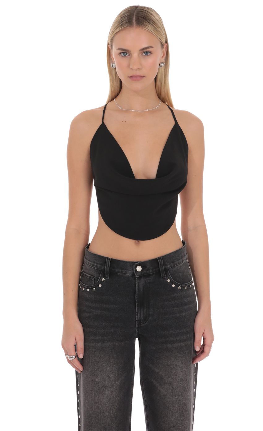 Lucy In The Sky Elvion Drape Halter Top