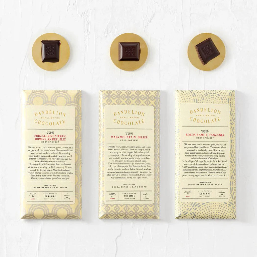 Dandelion Chocolate 70% Three-Bar Japan Gift Set