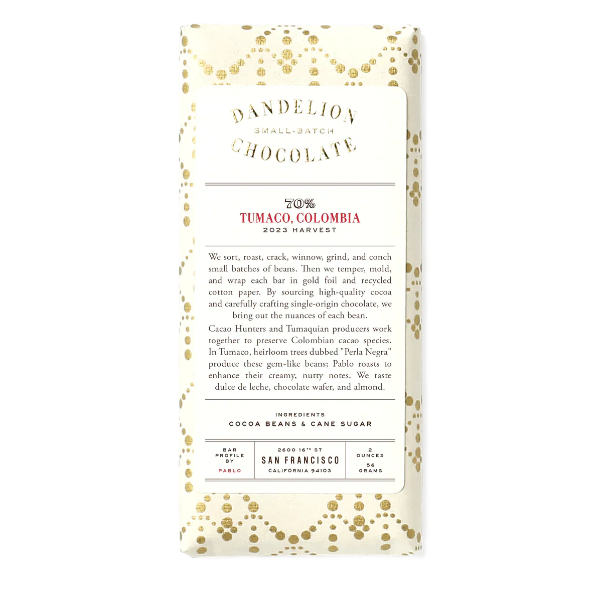 Dandelion Chocolate Tumaco