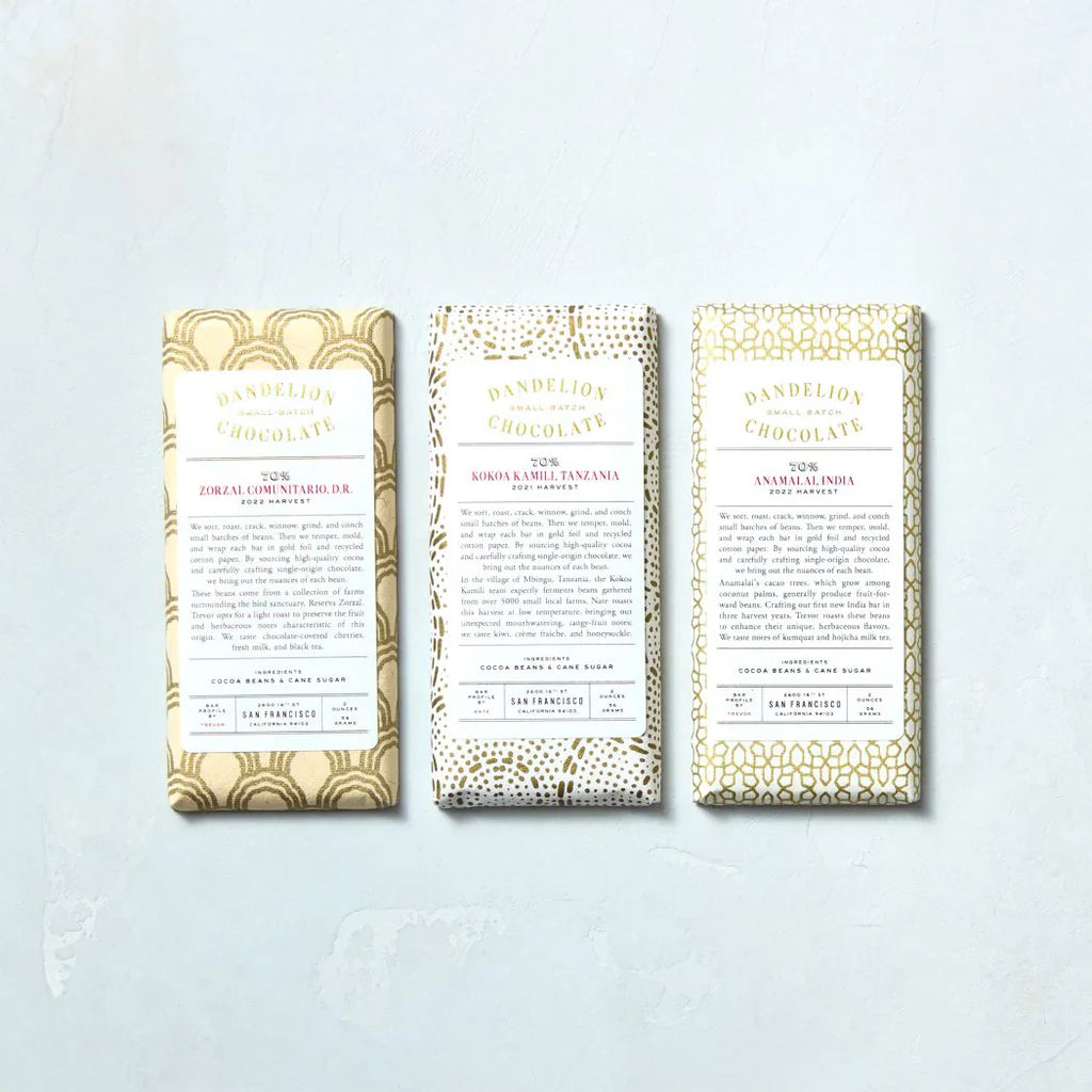 Dandelion Chocolate 70% Three‑Bar Gift Set