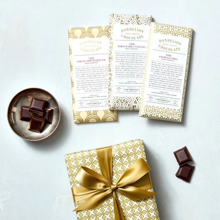 Dandelion Chocolate 70% Three‑Bar Gift Set