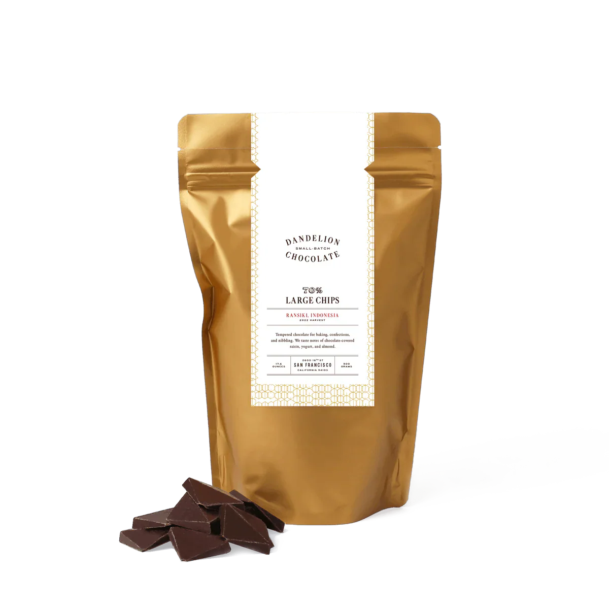 Dandelion Chocolate 70% Large Chips