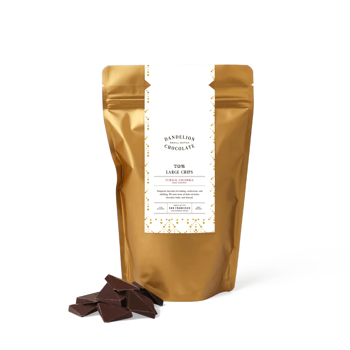 Dandelion Chocolate 70% Large Chips