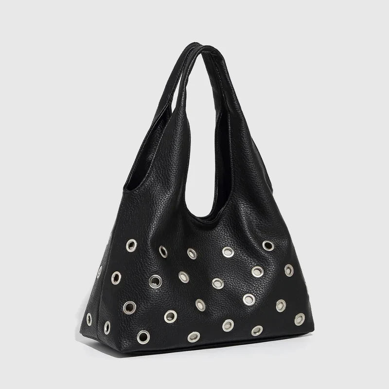 Mermaid Way Dark Orbit Leather Rivet Shoulder Bag