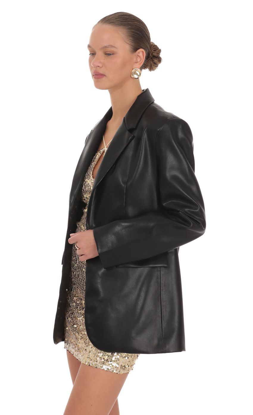 Lucy In The Sky Maria Faux Leather Blazer