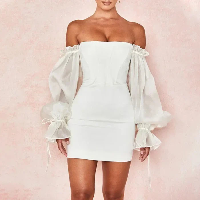 *Delia Off-Shoulder Puff Sleeve Mini Dress