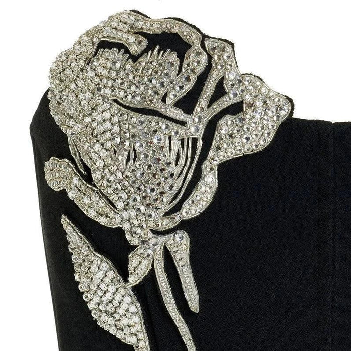 *Dolled Up Crystal Rose Embroidered Maxi Dress