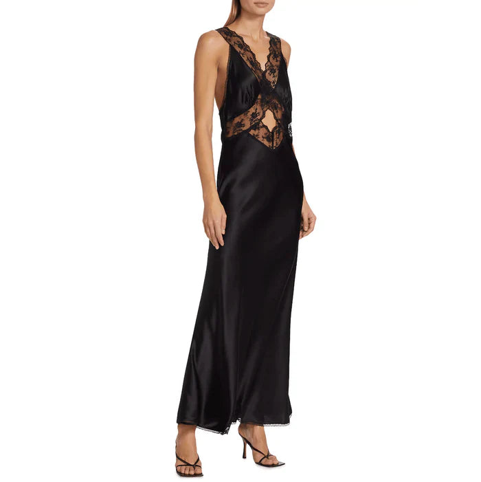 *Drama Lace Cut Out Maxi Dress