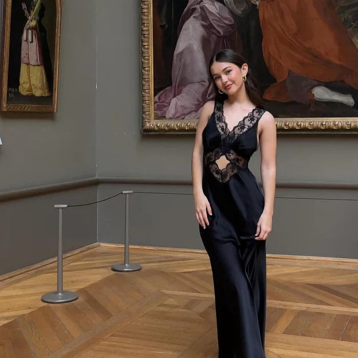 *Drama Lace Cut Out Maxi Dress