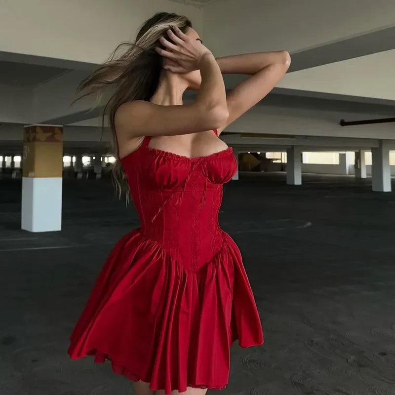 Mermaid Way Dream Girl Red Corset Mini Dress