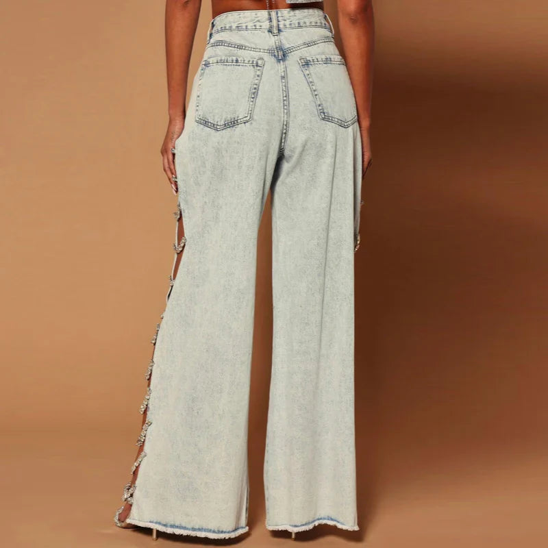 Mermaid Way Euphoria Relaxed Diamond Embellished Jeans