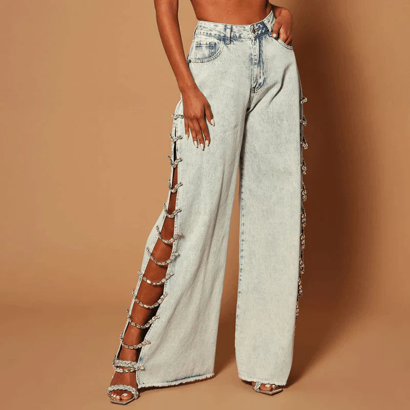 Mermaid Way Euphoria Relaxed Diamond Embellished Jeans
