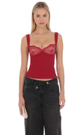 Lucy In The Sky Sabrina Lace Top