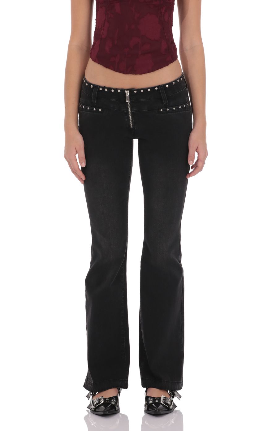 Lucy In The Sky Simone Studded Low Rise Jean