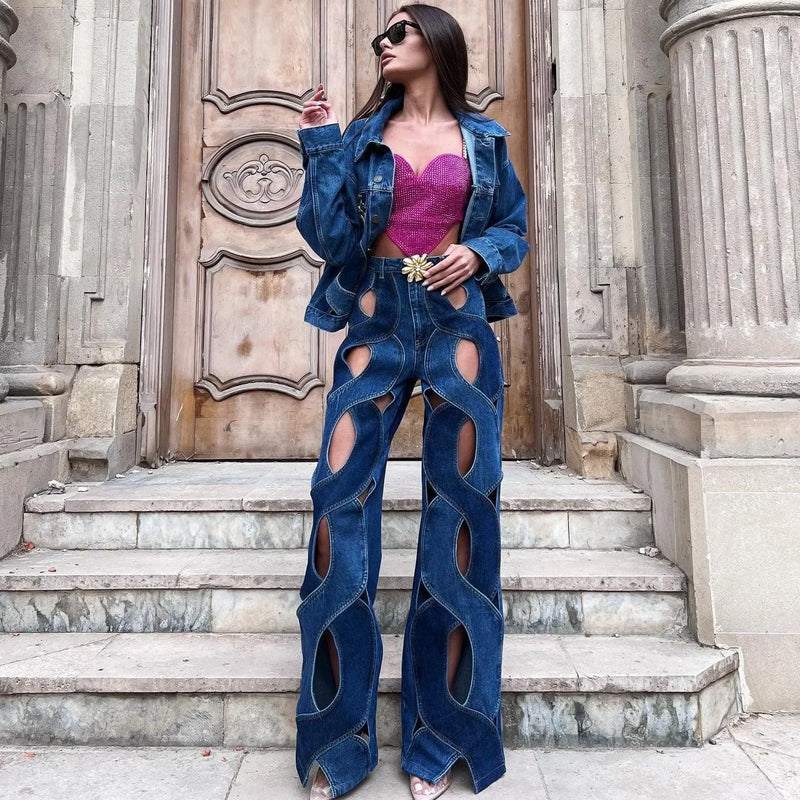 Mermaid Way Fashionistas Only High Waist Contract Jeans