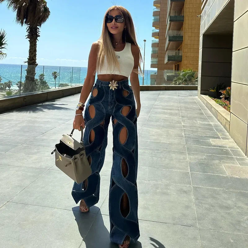 Mermaid Way Fashionistas Only High Waist Contract Jeans