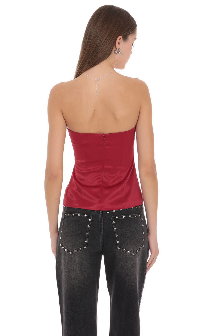 Lucy In The Sky Anastasia Strapless Satin Top