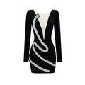 Mermaid Way Feverish Kiss Diamond Snake Velvet Mini Dress