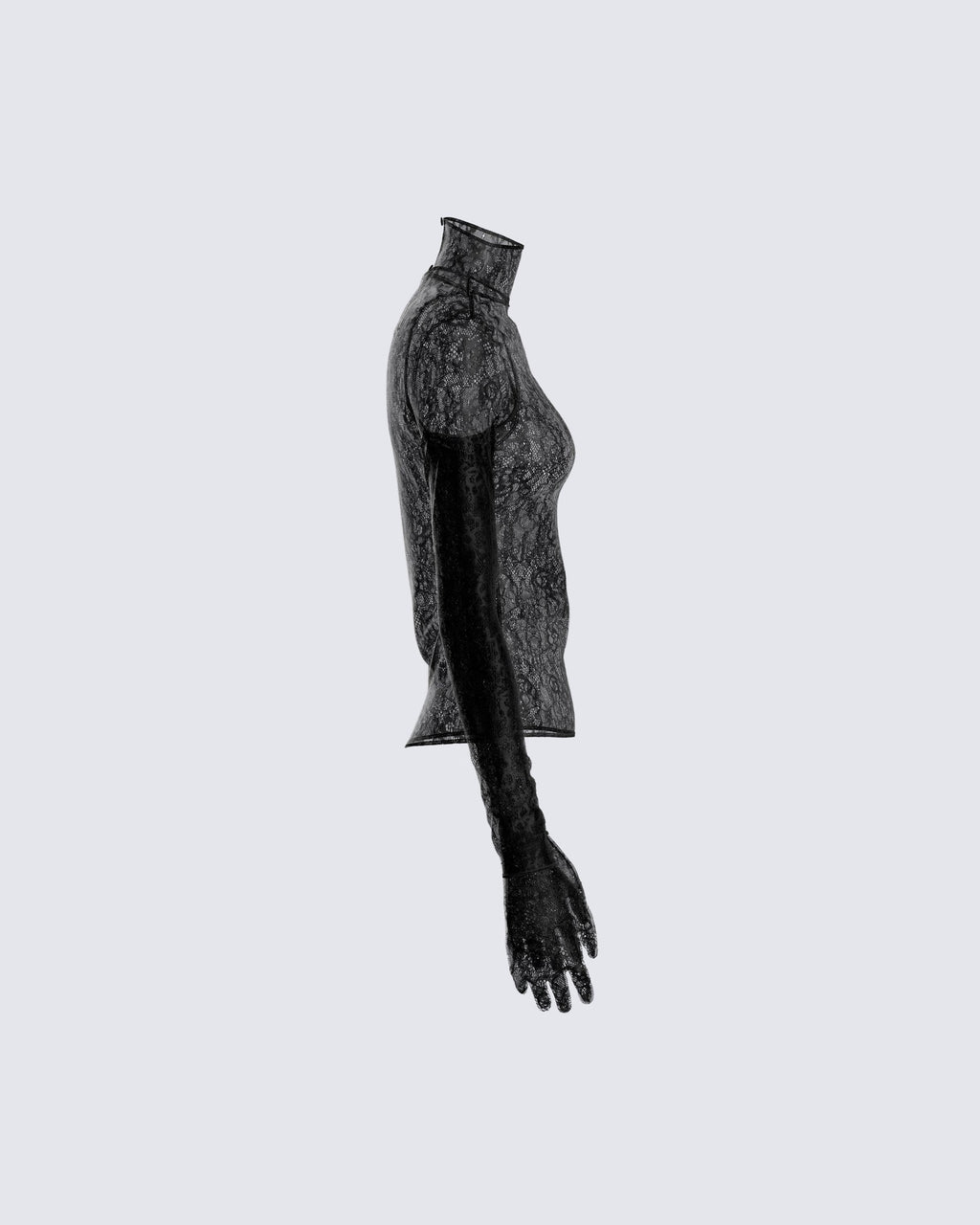 Shia Black Lace Top and Gloves