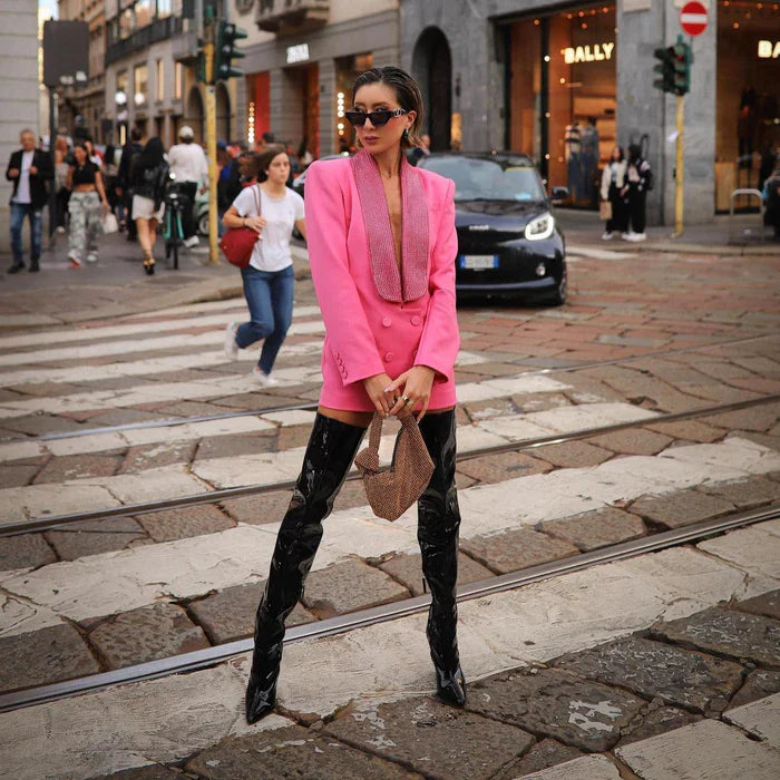 *Flamingo Hues Crystal Embellished Cutout Mini Dress