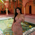 Mermaid Way Girl On The Wings Backless Butterfly Print Maxi Dress